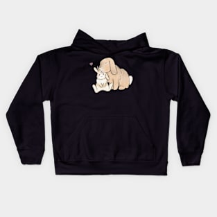 Bunny bath time Kids Hoodie